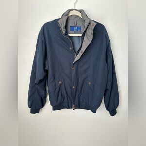 Vintage Dunhill Navy Gore-Tex Lightweight Zip & Snap Bomber Jacket